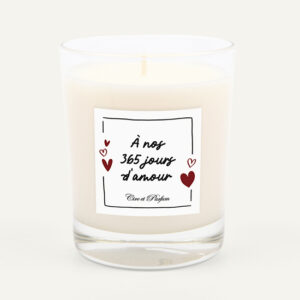 Bougie anniversaire de couple 1 an - Cire et Parfum