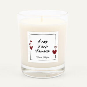 Bougie anniversaire de couple 5 ans - Cire et Parfum