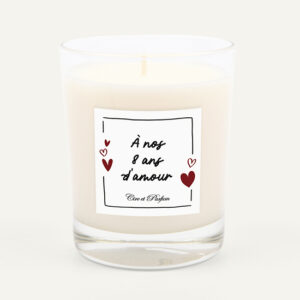 Bougie anniversaire de couple 8 ans - Cire et Parfum
